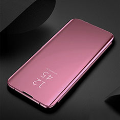 Funda de Cuero Cartera con Soporte Espejo Carcasa L01 para Apple iPhone 16 Pro Oro Rosa