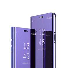 Funda de Cuero Cartera con Soporte Espejo Carcasa L01 para Realme 6 Morado