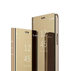 Funda de Cuero Cartera con Soporte Espejo Carcasa L01 para Realme 6 Oro