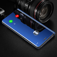 Funda de Cuero Cartera con Soporte Espejo Carcasa L01 para Samsung Galaxy A20s Azul