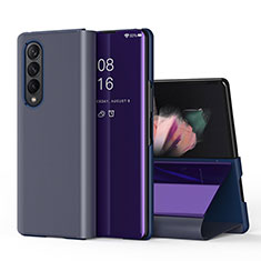 Funda de Cuero Cartera con Soporte Espejo Carcasa L01 para Samsung Galaxy Z Fold4 5G Morado