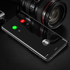 Funda de Cuero Cartera con Soporte Espejo Carcasa L01 para Xiaomi Redmi 9 Negro