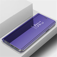 Funda de Cuero Cartera con Soporte Espejo Carcasa L02 para Huawei Nova 5 Morado