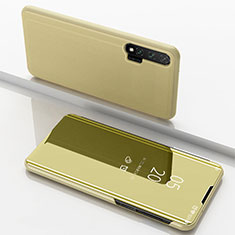 Funda de Cuero Cartera con Soporte Espejo Carcasa L02 para Huawei Nova 6 Oro