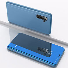 Funda de Cuero Cartera con Soporte Espejo Carcasa L02 para Samsung Galaxy Note 10 Azul Cielo