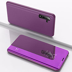 Funda de Cuero Cartera con Soporte Espejo Carcasa L02 para Samsung Galaxy Note 10 Morado