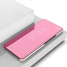 Funda de Cuero Cartera con Soporte Espejo Carcasa L02 para Xiaomi Redmi Note 9 Pro Oro Rosa