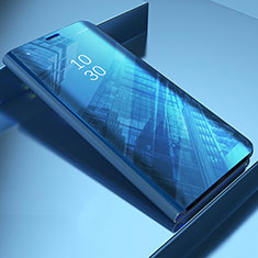 Funda de Cuero Cartera con Soporte Espejo Carcasa L03 para Samsung Galaxy A22 5G Azul