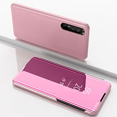 Funda de Cuero Cartera con Soporte Espejo Carcasa L03 para Sony Xperia 1 II Oro Rosa