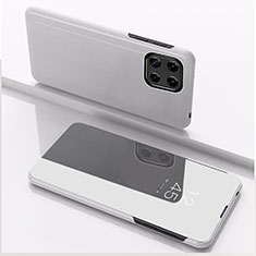 Funda de Cuero Cartera con Soporte Espejo Carcasa L04 para Samsung Galaxy A22 5G Plata