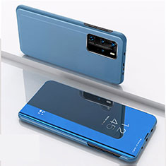 Funda de Cuero Cartera con Soporte Espejo Carcasa L04 para Xiaomi Mi 10T 5G Azul