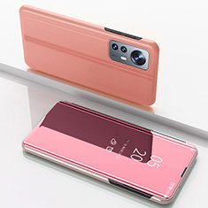 Funda de Cuero Cartera con Soporte Espejo Carcasa L04 para Xiaomi Mi 12S Pro 5G Oro Rosa