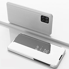 Funda de Cuero Cartera con Soporte Espejo Carcasa L05 para Samsung Galaxy A22 5G Plata