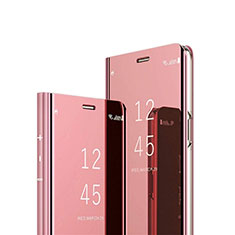 Funda de Cuero Cartera con Soporte Espejo Carcasa M01 para Huawei P30 Lite XL Oro Rosa