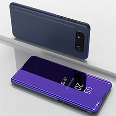 Funda de Cuero Cartera con Soporte Espejo Carcasa M01 para Samsung Galaxy A90 4G Morado