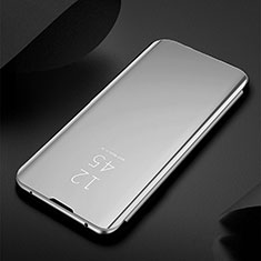 Funda de Cuero Cartera con Soporte Espejo Carcasa M03 para Samsung Galaxy S20 Plus Plata