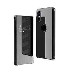 Funda de Cuero Cartera con Soporte Espejo Carcasa para Apple iPhone Xs Negro