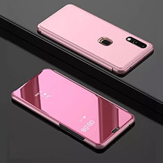 Funda de Cuero Cartera con Soporte Espejo Carcasa para Huawei Enjoy 9 Oro Rosa