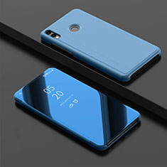 Funda de Cuero Cartera con Soporte Espejo Carcasa para Huawei Enjoy 9 Plus Azul