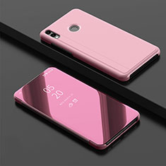 Funda de Cuero Cartera con Soporte Espejo Carcasa para Huawei Honor 10 Lite Oro Rosa