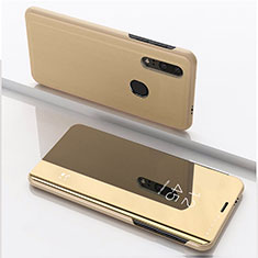 Funda de Cuero Cartera con Soporte Espejo Carcasa para Huawei Honor 10i Oro