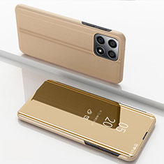 Funda de Cuero Cartera con Soporte Espejo Carcasa para Huawei Honor 70 Lite 5G Oro