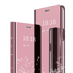 Funda de Cuero Cartera con Soporte Espejo Carcasa para Huawei Honor 9 Lite Oro Rosa