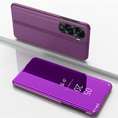 Funda de Cuero Cartera con Soporte Espejo Carcasa para Huawei Honor 90 Lite 5G Morado