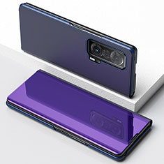 Funda de Cuero Cartera con Soporte Espejo Carcasa para Huawei Honor Magic V 5G Morado