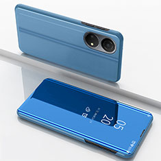 Funda de Cuero Cartera con Soporte Espejo Carcasa para Huawei Honor X7 Azul