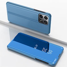Funda de Cuero Cartera con Soporte Espejo Carcasa para Huawei Honor X8b Azul