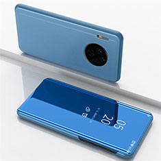 Funda de Cuero Cartera con Soporte Espejo Carcasa para Huawei Mate 30 Pro Azul