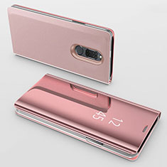 Funda de Cuero Cartera con Soporte Espejo Carcasa para Huawei Nova 2i Oro Rosa