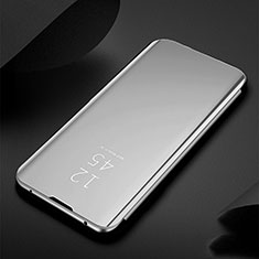 Funda de Cuero Cartera con Soporte Espejo Carcasa para Huawei Nova 6 Plata