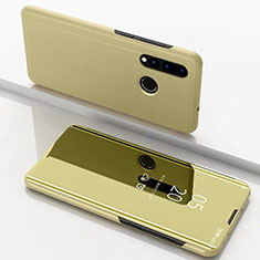 Funda de Cuero Cartera con Soporte Espejo Carcasa para Huawei P30 Lite XL Oro