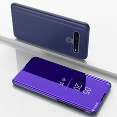 Funda de Cuero Cartera con Soporte Espejo Carcasa para LG K61 Morado