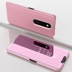 Funda de Cuero Cartera con Soporte Espejo Carcasa para Oppo A9 Oro Rosa