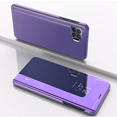 Funda de Cuero Cartera con Soporte Espejo Carcasa para Oppo A93 Morado