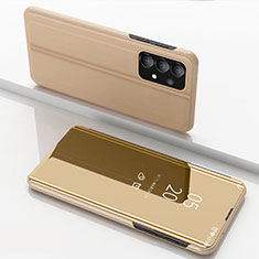 Funda de Cuero Cartera con Soporte Espejo Carcasa para Samsung Galaxy A33 5G Oro