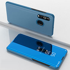Funda de Cuero Cartera con Soporte Espejo Carcasa para Samsung Galaxy M40 Azul