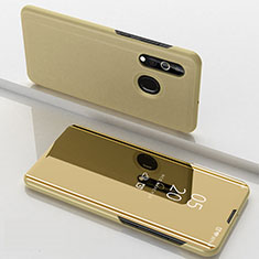 Funda de Cuero Cartera con Soporte Espejo Carcasa para Samsung Galaxy M40 Oro