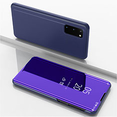 Funda de Cuero Cartera con Soporte Espejo Carcasa para Samsung Galaxy S20 Morado