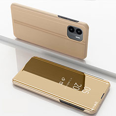 Funda de Cuero Cartera con Soporte Espejo Carcasa para Xiaomi Poco C51 Oro