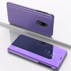 Funda de Cuero Cartera con Soporte Espejo Carcasa para Xiaomi Redmi 8 Morado