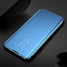 Funda de Cuero Cartera con Soporte Espejo Carcasa para Xiaomi Redmi Note 8 (2021) Azul