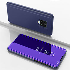 Funda de Cuero Cartera con Soporte Espejo Carcasa para Xiaomi Redmi Note 9S Morado