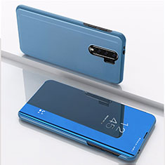 Funda de Cuero Cartera con Soporte Espejo Carcasa QH1 para Xiaomi Poco M2 Azul