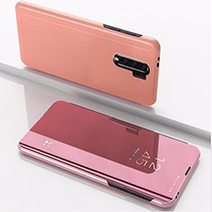 Funda de Cuero Cartera con Soporte Espejo Carcasa QH1 para Xiaomi Poco M2 Oro Rosa