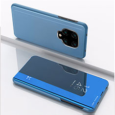 Funda de Cuero Cartera con Soporte Espejo Carcasa QH1 para Xiaomi Poco M2 Pro Azul