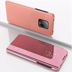 Funda de Cuero Cartera con Soporte Espejo Carcasa QH1 para Xiaomi Redmi 10X 5G Oro Rosa
